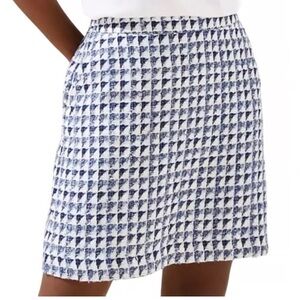 LOFT Blue and White Patterned Mini Skirt